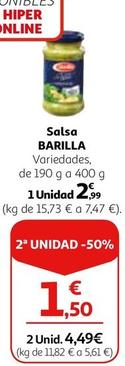 Oferta de Barilla - Salsas por 2,99€ en Alcampo