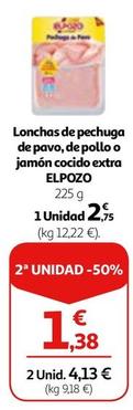 Oferta de Elpozo - Lonchas De Pechuga De Pavo por 2,75€ en Alcampo