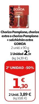 Oferta de Goikoa - Chorizo Pamplona por 2,59€ en Alcampo