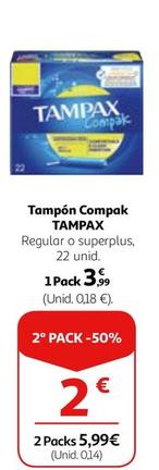 Oferta de Tampax - Tampon Compak por 3,99€ en Alcampo