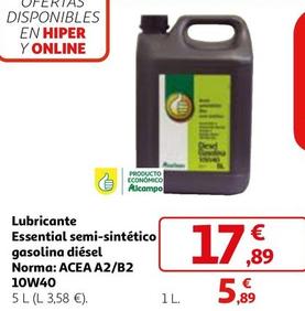 Oferta de Lubricante Essential Semi-Sintético Gasolina Diésel por 17,89€ en Alcampo