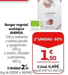 Oferta de Ahimsa - Burger Vegetal Ecológica  por 2,99€ en Alcampo