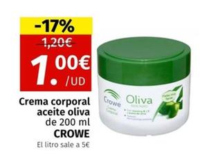 Oferta de Crema corporal por 1€ en Maskom Supermercados