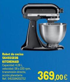 Oferta de Kitchenaid - Robot De Cocina 5K45SSEOB por 369€ en Makro