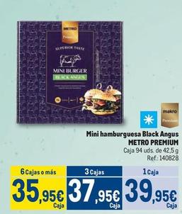 Oferta de Metro Premium - Mini Hamburguesa Black Angus  por 39,95€ en Makro