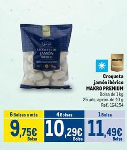 Oferta de Makro Premium - Croqueta Jamón Ibérico  por 11,49€ en Makro