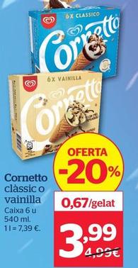 Oferta de Cornetto - Classico O Vainilla  por 3,99€ en La Sirena