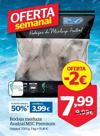 Oferta de Premium - Rodaja Merluza Austral MSC  por 7,99€ en La Sirena