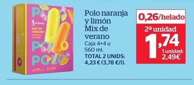 Oferta de Polo Naranja Y Limon Mix De Verano  por 2,49€ en La Sirena