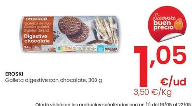 Oferta de Eroski - Galleta Digestive Con Chocolate por 1,05€ en Eroski