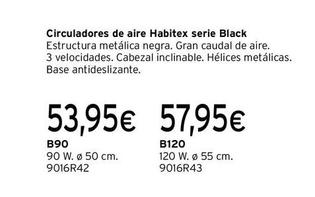 Oferta de Habitex - Circulador De Aire Serie Black por 53,95€ en Cadena88
