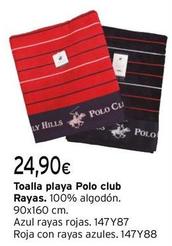 Oferta de Toalla Playa Polo Club Rayas por 24,9€ en Cadena88