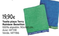 Oferta de Oalla playa Terry Rainbow Benetton por 19,9€ en Cadena88