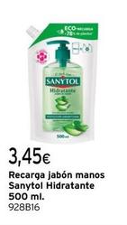 Oferta de SANYTOL - Recarga Jabón Manos Sanytol Hidratante por 3,45€ en Cadena88