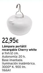 Oferta de Lámpara Portátil Recargable Cherry White  por 22,95€ en Cadena88