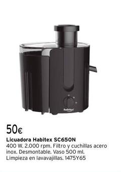 Oferta de Habitex - Licuadora SC650N por 50€ en Cadena88