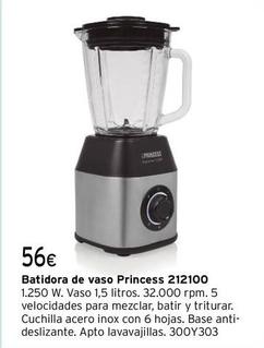 Oferta de Batidora de Vaso Princess 212100  por 56€ en Cadena88