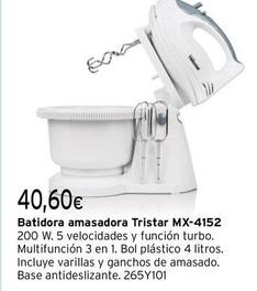 Oferta de Tristar - Batidora Amasadora MX-4152 por 40,6€ en Cadena88