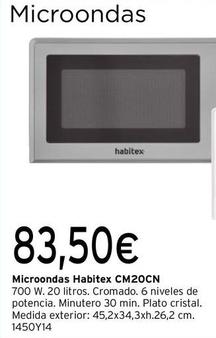Oferta de Habitex - Microondas CM2OCN  por 83,5€ en Cadena88