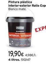 Oferta de Ratio - Pintura Plastica Interior-Exterior Expert por 19,9€ en Cadena88