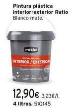 Oferta de Ratio - Pintura Plastica Interior-Exterior por 12,9€ en Cadena88