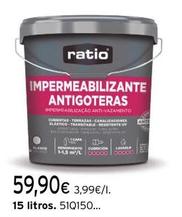 Oferta de Ratio - Impermeabilizante Antigoteras por 59,9€ en Cadena88