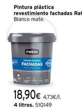 Oferta de Ratio - Pintura Plastica Revestimiento Fachadas por 18,9€ en Cadena88