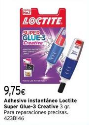 Oferta de Loctite - Adhesivo Instantáneo Super Glue-3 Creative por 9,75€ en Cadena88