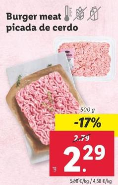 Oferta de Carne picada de cerdo por 2,29€ en Lidl