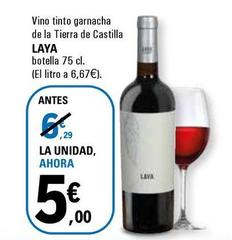 Oferta de Laya - Vino Tinto Garnacha De La Tierra De Castilla  por 5€ en E.Leclerc