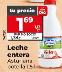 Oferta de La Asturiana - Leche Entera por 1,69€ en Dia