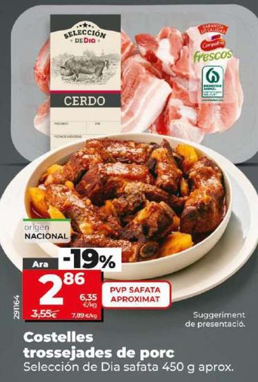 Oferta de Seleccion De Dia - Costillas Troceadas De Cerdo por 2,86€ en Dia