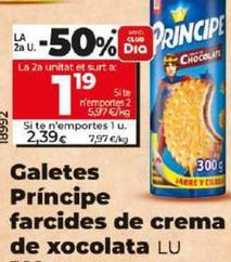Oferta de Lu - Galletas Príncipe Rellenas De Crema De Chocolate por 2,39€ en Dia