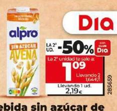 Oferta de Alpro - Bebida Sin Azucar De Avena por 2,19€ en Dia