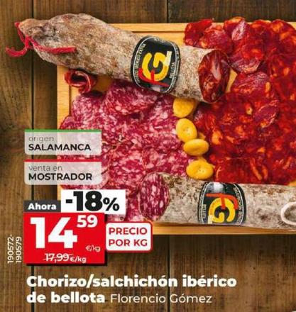 Oferta de Florencio Gómez - Chorizo / Salchichon Iberico De Bellota  por 14,59€ en Dia