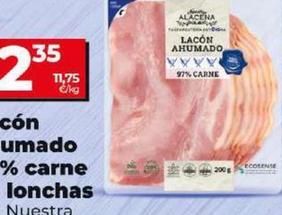 Oferta de Dia Nuestra Alacena - Lacon Ahumado 97% Carne En Lonchas por 2,35€ en Dia