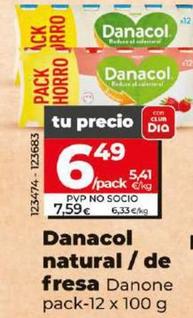 Oferta de Danone - Danacol Natural / De Fresa por 6,49€ en Dia