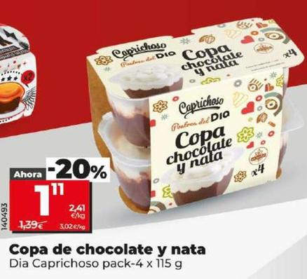 Oferta de Dia Caprichoso - Copa De Chocolate Y Nata por 1,11€ en Dia
