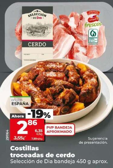 Oferta de Seleccion De Dia - Costillas Troceadas De Cerdo por 2,86€ en Dia