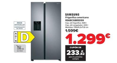 Oferta de Samsung - Frigorífico Americano Rs68Cg885Ds9 por 1299€ en Carrefour