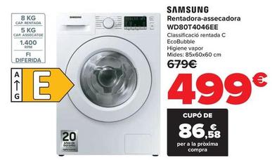Oferta de Samsung - Lavadora-Secadora Wd80T4046Ee por 499€ en Carrefour