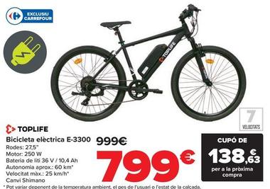 Oferta de Toplife - Bicicleta Eléctrica E-3300 por 799€ en Carrefour