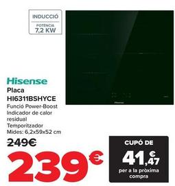 Oferta de Hisense - Placa Hi6311Bshyce por 239€ en Carrefour