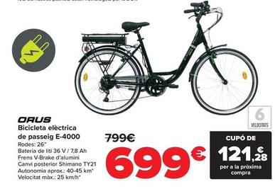 Oferta de Orus - Bicicleta Eléctrica Paseo E-4000 por 699€ en Carrefour