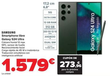 Oferta de Samsung - Smartphone Libre Galaxy S24 Ultra por 1579€ en Carrefour