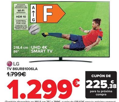 Oferta de LG - Tv 86Ur81006La por 1299€ en Carrefour