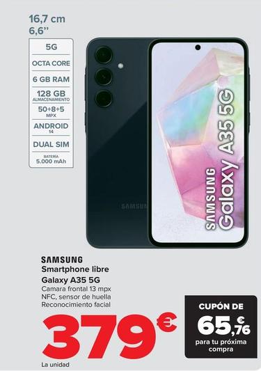 Oferta de Samsung - Smartphone Libre  Galaxy A35 5G por 379€ en Carrefour
