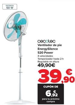 Oferta de Cecotec - Ventilador De Pie Energysilence 520 Power por 39,9€ en Carrefour