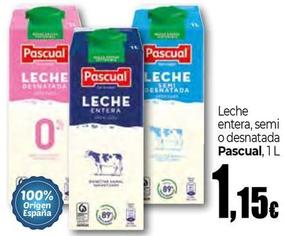 Oferta de Pascual - Leche Entera, Semi O Desnatada por 1,15€ en Unide Supermercados