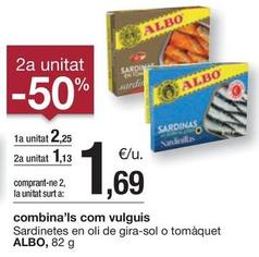 Oferta de Albo - Sardinetes En Oli De Gira-sol O Tomàquet por 2,25€ en BonpreuEsclat